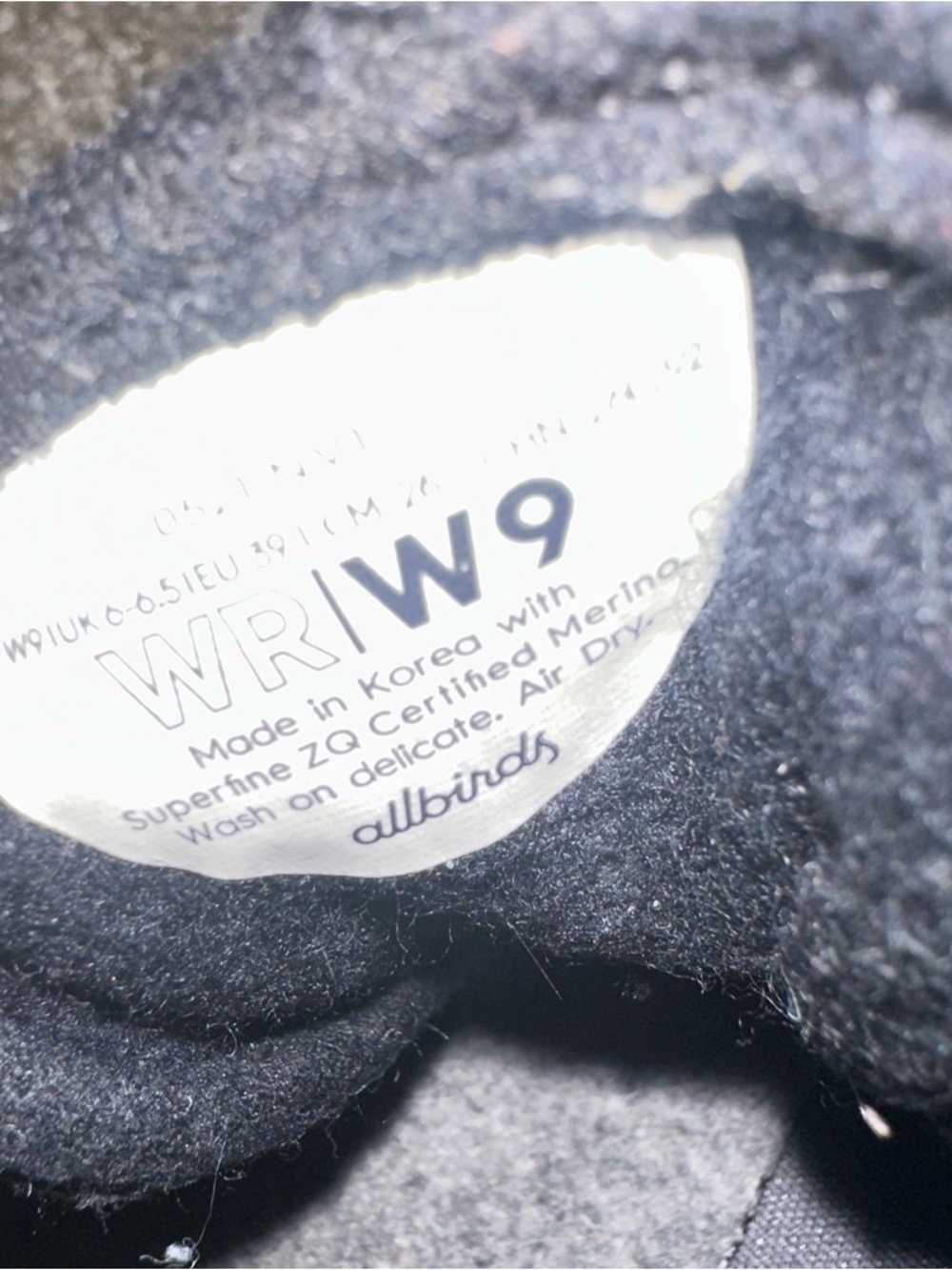 allbirds black Wool Insole with White Logo Script - Picture 7 of 8